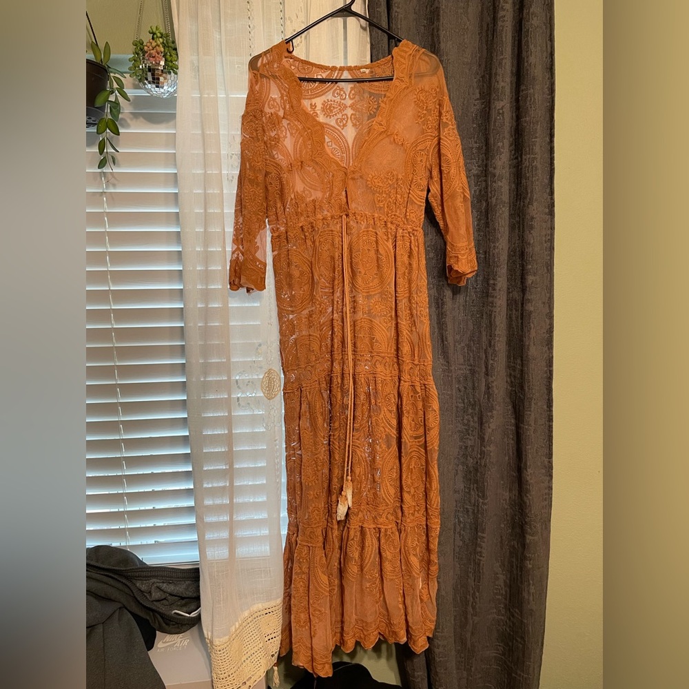 Beautiful Boho Lace Maxi Midi Dress